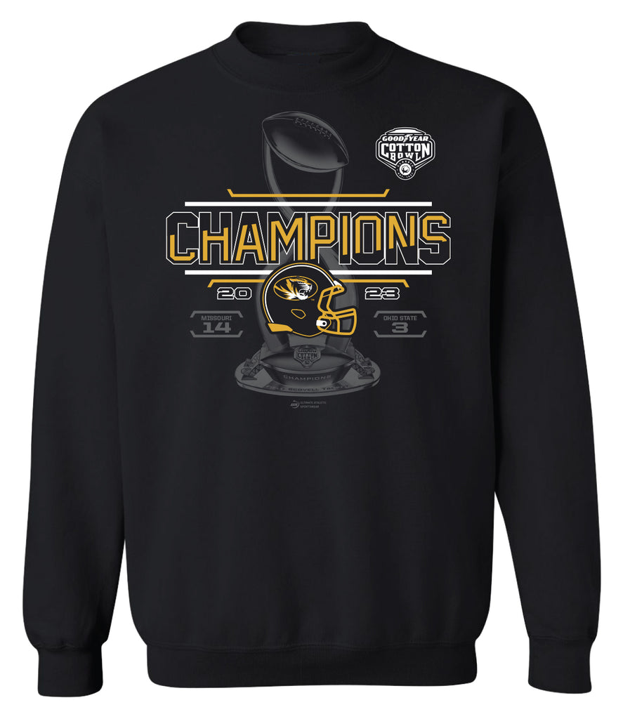 2023 Cotton Bowl CHAMPIONS SCORE Black Crewneck Sweatshirt